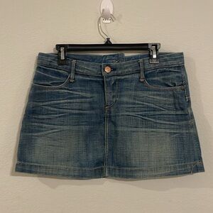 Earnest Sewn Fader 38 Mini Jean Skirt Size 29 90s Y2K Distressed Asymmetrical